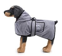 Dog Bathrobe Towel with Hood - Super Absorbent Microfiber Quick Drying Pet Robe Soft Adjustable Strap Wearable Towel for Small Medium Large Dogs Cats After Bath Swim Grooming (#2,XS)