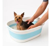 Dog Bathtub and Laundry Basket - 2 in 1 Collapsible Pet/Cat Bathtub, Dog Bath Tub for Small Dogs