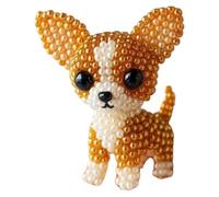 Dog Bead Embroidery Kit, 3D Puppy Animals DIY Beadwork Craft Kit, Mini Beaded Ornament Starter Embroidery Set, DIY Beadwork Craft for Craft Lover-Chihuahua
