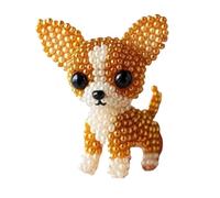 Dog Bead Embroidery Kit, No Extra Tools Required, 20x15x4cm, 3D Dog Animal Bead Craft Kit, D-Iy Animals Three-Dimensional Beadwork Craft Set, Complete Accessories, for Girls, Women, Teens