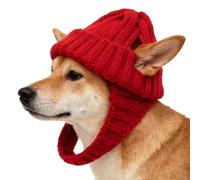 Dog Beanie Hat with Ear Holes Soft Knit Headwear