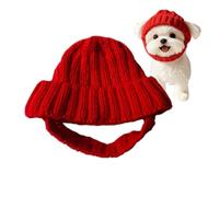Dog Beanie Stretchy Soft Windproof | Pet Beanie Dog Knit Hat for Family Gathering Travel Walking Christmas Thanksgiving Halloween Photography Party (Red)