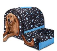Dog Bed 2 in 1 Dog House Bed Warm,Large Pet Cave Waterproof Luxury Pet House Removable,Anti Anxiety Cat Dog Beds for Indoor Outdoor (60 * 48 * 42CM,H)