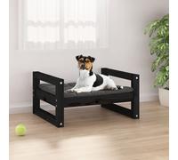 Dog Bed Black 55.5x45.5x28 cm Solid Pine Wood