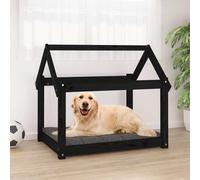 Dog Bed Black 81x60x70 cm Solid Wood Pine