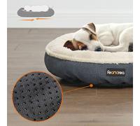 Dog Bed, Cat Bed, Donut Shape, 65 cm Dia, Dark Grey - Grey