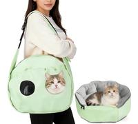 Dog Bed,Cat Bed,Pet Bed,Pet Carrier Sling, Small Dog Carrier Sling, Dual-Purpose pet Bed,Reversible Pouch with Breathable Mesh, Dual-use Dog/Cat Travel Bag/Bed for Outdoor（5-22lb） (Green)