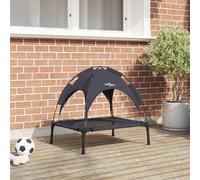 Dog Bed Cot Canopy Black 62x48x61cm 600D Oxford Textilene Steel Frame 25lbs Cap.