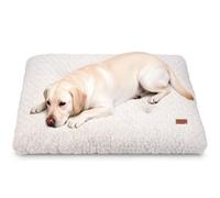 Dog Bed Crate Pad - Rosette Pattern White Velvet Pet Bed Anti-Slip Comfy Kennel Pad for Crates Rosette White XL