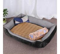 Dog Bed Dog Sofa for Small and Medium Dogs: Dog Cushion Dog Basket Washable Non-Slip with Sleeping Mat Blanket Fabric Bone Teething Lead, Grey, 60 x 45 x 15 cm, Suitable for Pets up to 5 kg