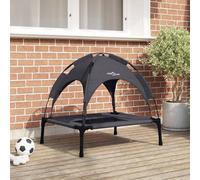 Dog Bed Elevated Black 76x62x70.5cm 600D Oxford Steel Frame Canopy Textilene Max