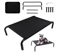Dog Bed Elevated, Elevated Pet Bed with Mesh Fabric Keeps Air Flowing, Outdoor Dog Sofa Bed with 70kg Max Capacity and No-Slip Rubber Feet, Breathable Pet Sofa Bed for Garden, M - 106x62x15cm (LxWxH)