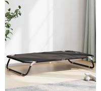 Dog Bed Foldable Elevated Anthracite 600D Oxford & Steel 105x65x18cm Sturdy