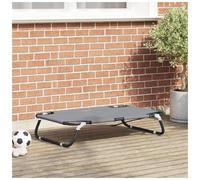 Dog Bed Foldable Elevated Light Grey 80x55x18cm Steel Portable for Pets Outdoor