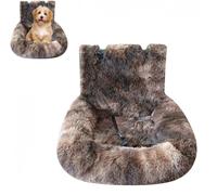 Dog Bed for Car - Fluffy Pet Travel Seat with Safety Straps Removable Washable Cushions Comfortable Portable Carrier Booster Carseats in All Vehicles Indoor Travel (Brown,M-72 * 60cm)
