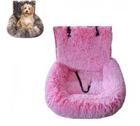 Dog Bed for Car - Fluffy Pet Travel Seat with Safety Straps Removable Washable Cushions Comfortable Portable Carrier Booster Carseats in All Vehicles Indoor Travel (Pink,S-60 * 60cm)