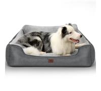 Dog Bed for Large Dogs, XL Dog Bed Soft Comfortable Pet Bed Washable, Rectangle Pet Sofa with Anti-Slip Bottom, 37”x30”x8”, Grey
