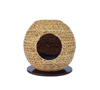 Dog Bed for Large Medium Small Dogs, Handmade Rattan Pet House Cat Litter Kennel Removable And Washable Small Dog Bite Seasons Nest Exquisite Workmanship(A)