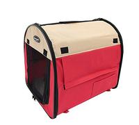 Dog Bed for Large Medium Small Dogs, Pet Tent Travel bag Foldable Washable Pet Cat Carrier Portable Nesting Dog Cave Bed with Plush Mat 3 Colors(Rot,61x46x51cm)