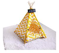 Dog Bed for Large Medium Small Dogs, Pet Tent Wooden Dog House Pet Bed Cat Bed Yurt Washable Kennel Cat Litter Small(L)