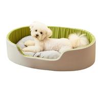 Dog Bed for Small Medium Dogs and Cats, Washable Deluxe, Non-Slip Bottom, High and Low Sides, with Four-Season Universal Detachable Mat No Sticky Hair (Green,X-Large)