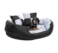 Dog Bed Grey/Black 85x70x20cm 420D Oxford PU Washable Reversible with 3 Cushions