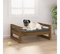 Dog Bed Honey Brown 65.5x50.5x28 cm Solid Pine Wood