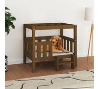Dog Bed Honey Brown 75.5x63.5x70 cm Solid Wood Pine