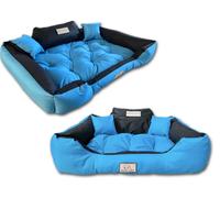 Dog bed KINGDOG 100x75 cm personalized waterproof blue