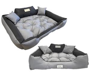 Dog bed KINGDOG 100x75 cm personalized waterproof dark gray