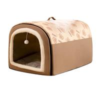Dog Bed Large Pet Cave, 2 IN 1 Dog House Cat Igloo, Cozy Sleeping Bag for Dogs, Winter Warm Puppy Nest with Detachable Cushion, Foldable Washable (XXL:100x70x60cm,Brown)