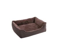 Dog Bed, Linen-Look Pet Bed, Brown