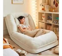 Dog Bed Lounge Chair, Lamb's Wool Folding Bean Bag for Adults and Pets, 5-Speed Support Adjustment, Comfortable Sofa for Balcony and Bedroom