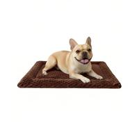 Dog Bed Mat, Dual-Sided Dog Crate Bed Mat - Ultra Soft & Machine Washable Kennel Pad for Small Dogs, All-Season Comfort Pet Bed for Crates, Travel, and Home, Brown, 24 x 16 Inch