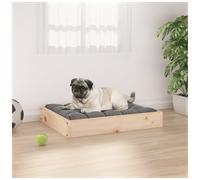 Dog Bed Natural Solid Pinewood 61.5x49x9 cm Small Raised Rustic Wooden Pet Sofa