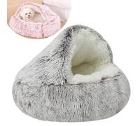 Dog Bed - Non Slip Comfortable Plush Cozy Nest Bed for Dogs and Cats, Fluffy Shell Pouch Design for Ultimate Comfort