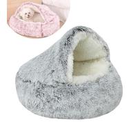 Dog Bed - Non Slip Comfortable Plush Cozy Nest Bed for Dogs and Cats, Fluffy Shell Pouch Design for Ultimate Comfort