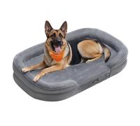 Dog Bed Orthopaedic Dog Sofa, Light Grey / 122 x 85 x 18 cm (L x W x H)
