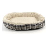 Dog bed Orthopaedic Fleece Lining in Jute plaid