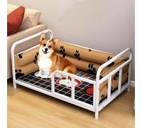 Dog Bed, Pet Cat Bed with Rails Reinforced Metal, Strong Load-Bearing, Suitable for Pets Weighing 3-30kg(80 * 50 * 37cm)