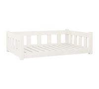 vidaXL Dog Bed Pet Bed Dog Sofa Wooden Frame Kennel White Solid Wood Pine