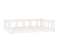 vidaXL Dog Bed White 105.5x75.5x28 cm Solid Wood Pine 02 UK HOT
