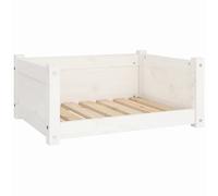 vidaXL Dog Bed White 65.5x50.5x28 cm Solid Pine Wood, White