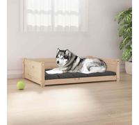 vidaXL Dog Bed White 105.5x75.5x28 cm Solid Pine Wood UK GF0