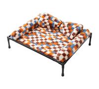 Dog Bed, Pet Sofa, Couch with Supportive Metal Frame | Raised pet bed for cold winter weather, outdoor, indoor, patio, backyard, resting, E