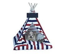 Dog Bed Pet Tent with Removable Washable Mat, Indoor Wooden House for Small and Medium Dogs and Cats, Comfortable and Cozy Design