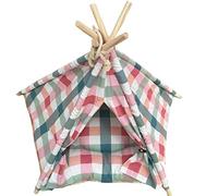 Dog Bed Pet Tent with Removable Washable Mat, Indoor Wooden House for Small and Medium Dogs and Cats, Comfortable and Cozy Design