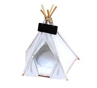 Dog Bed Pet Tent with Removable Washable Mat, Indoor Wooden House for Small and Medium Dogs and Cats, Comfortable and Cozy Design