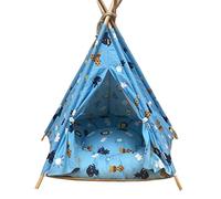 Dog Bed Pet Tent with Removable Washable Mat, Indoor Wooden House for Small and Medium Dogs and Cats, Comfortable and Cozy Design