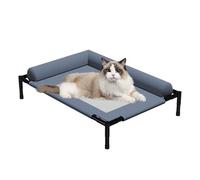 Dog Bed - Raised Ventilated, Washable Pet Sofa, Comfortable Relaxation Seat, Airflow Support Structure | For Summer Heat Puppy Senior Kitty Bunny Indoor Outdoor Bedroom Lounge Garden Deck Yar
